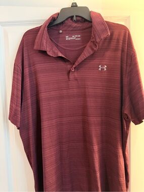 Under Armour Men’s Burgundy Striped Polo
